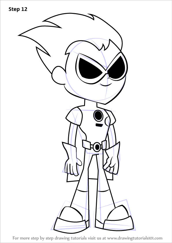 Learn How to Draw Robin from Teen Titans Go (Teen Titans Go!) Step by